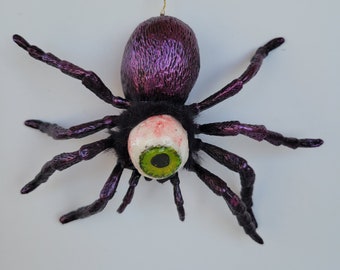 spider ornament pendant mixed media sculpture spooky decor