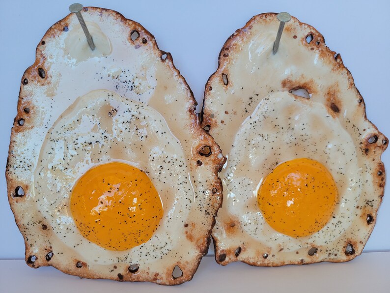Fried Egg Hanging on a Nail Sculpture - Etsy
