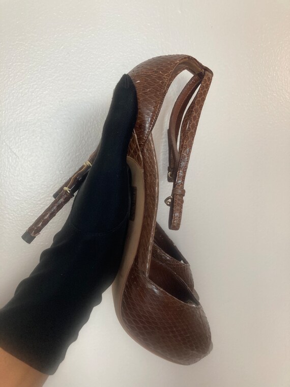 Authentic Gucci Python Bamboo Sandals - image 3