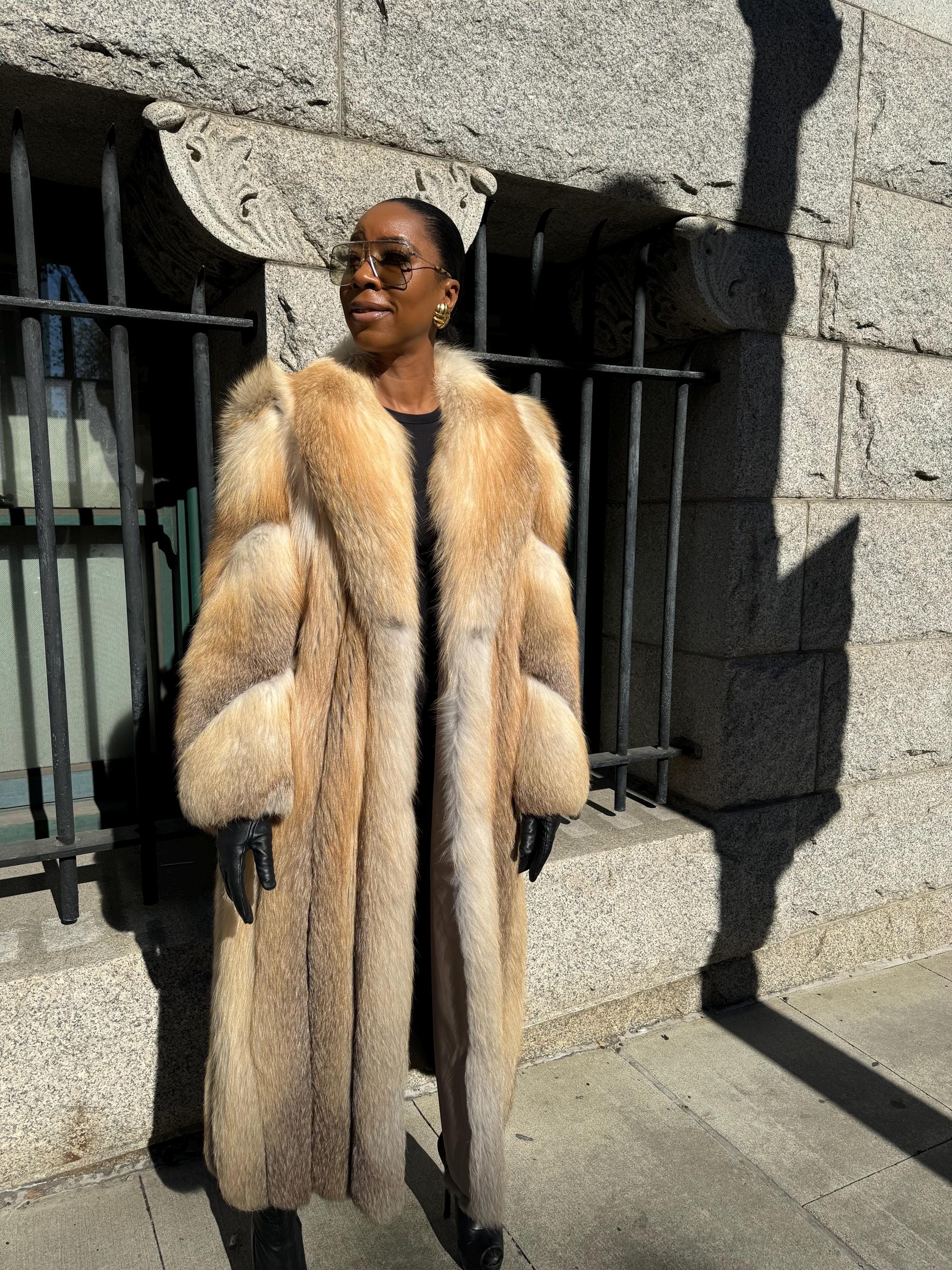Pre-loved Golden Isle Fox Fur Coat - Etsy