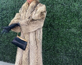 Finnish Raccoon Full Length Fur Coat-luxury Finnish Raccoon Fur Coat