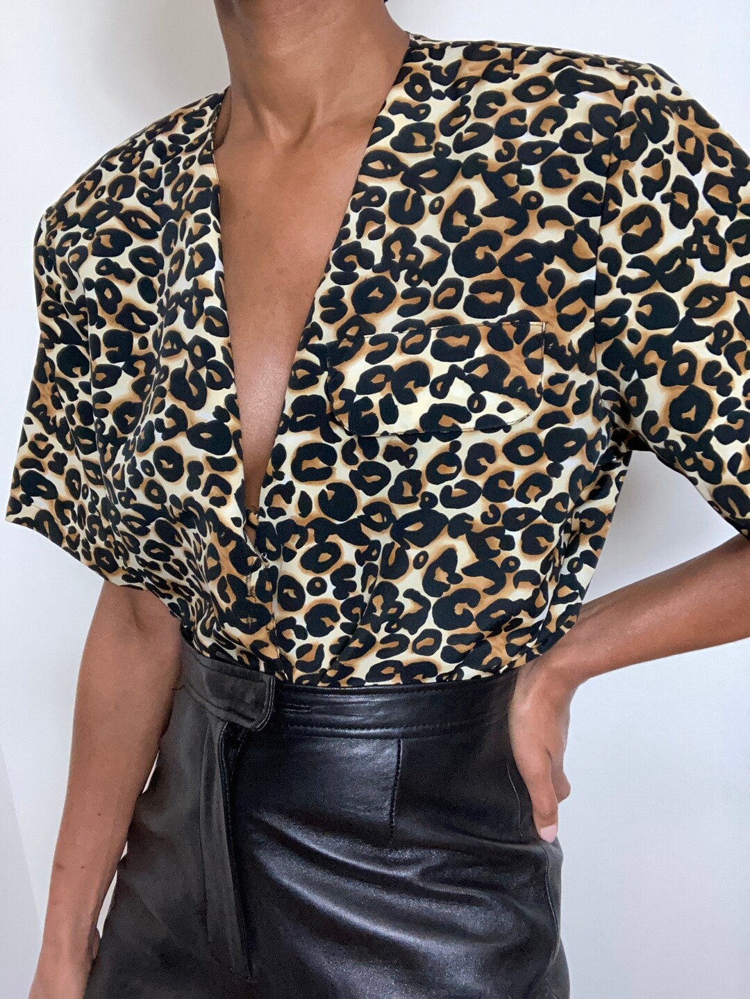 Cheetah Print Blouse - Etsy