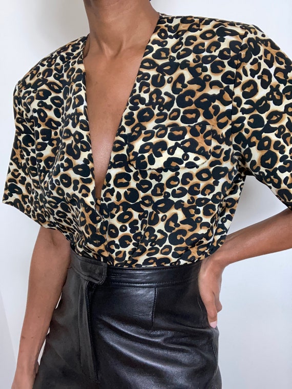 Cheetah print blouse