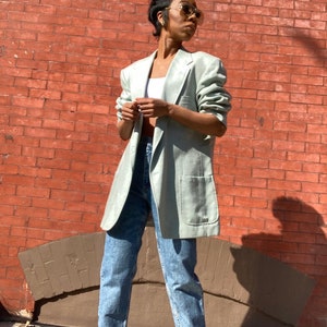 Vintage oversized mint pastel blazer