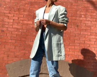 Vintage oversized mint pastel blazer