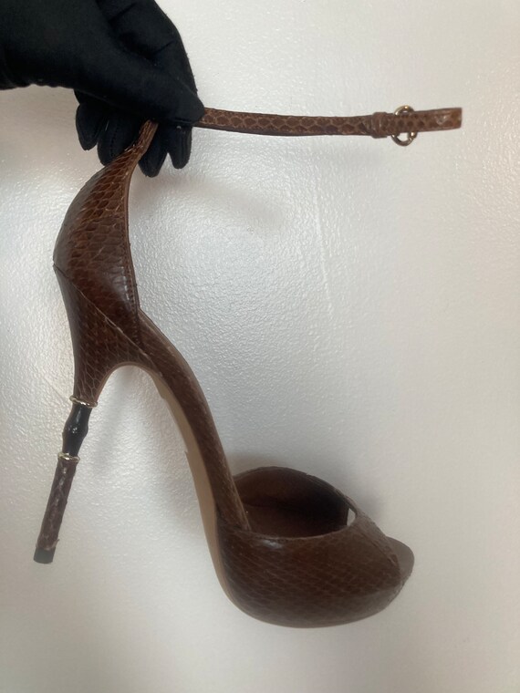 Authentic Gucci Python Bamboo Sandals - image 2