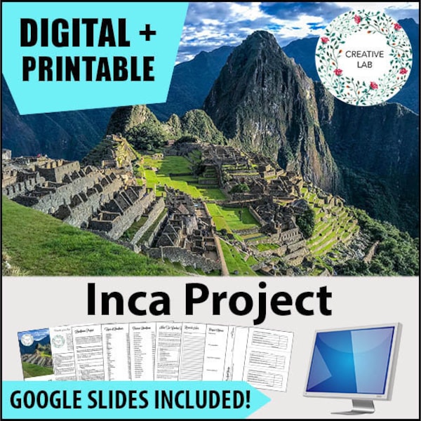 Ancient Inca Research Project - PBL // Printable Teaching Lesson School Resource // No Prep Classroom // Social studies ancient history