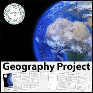 Geography Research Project - PBL // Printable Teacher School Resource // No Prep Classroom // Project Based Learning
