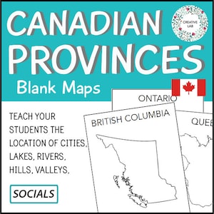 Kanadische Provinz Maps & Kanada Karte // Printable Lehrmittel // Keine Vorbereitung für das Klassenzimmer //