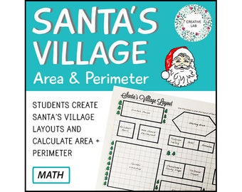 Santa's Village Design - Area & Perimeter // Printable Teaching Resource // No Prep Classroom //