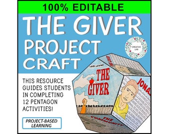 The Giver - Novel Study Project Craft - PBL // Printable Teacher School Resource // No Prep Classroom // Book Report // Reading // English