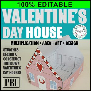 Valentine's Day House Craft - 100% Editable // Printable Teaching Resource // No Prep Classroom //