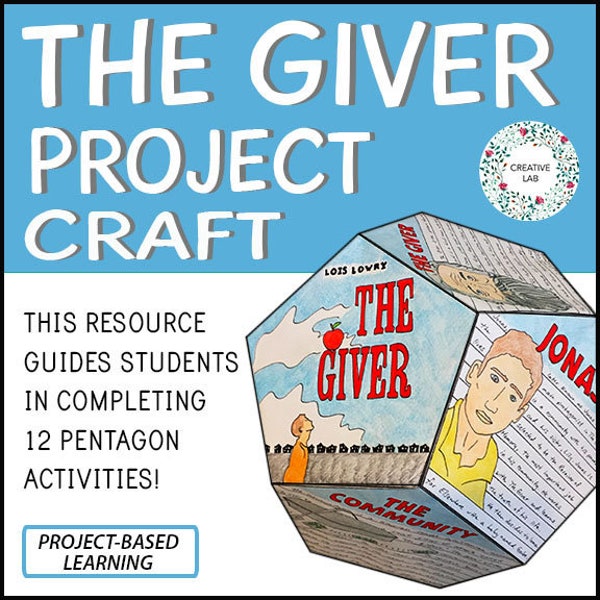 The Giver - Novel Study Project Craft - PBL // Printable Teaching Resource // No Prep Classroom //