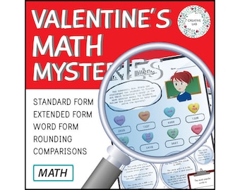 Valentines Day Math Mysteries // Printable Teaching Resource // No Prep Classroom //
