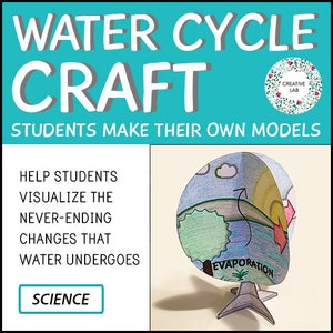 Water Cycle Craft Activity - 3D Model // Printable Teaching Resource // No Prep Classroom //
