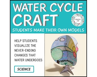 Water Cycle Craft Activity - 3D Model // Printable Teaching Resource // No Prep Classroom //