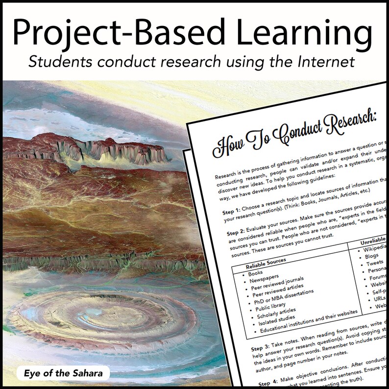 Landforms Research Project PBL // Printable Teaching Lesson School