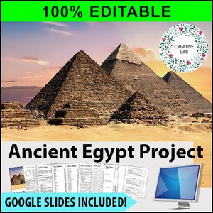 Ancient Egypt Research Project - 100% Editable // Printable Teaching Resource // No Prep Classroom // Project Based Learning