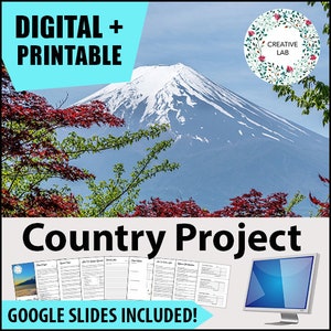 Country Research Project - PBL Project Based Learning // Printable Teaching Resource // No Prep Classroom //