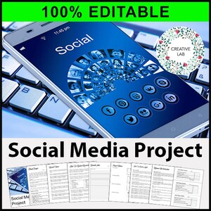 Social Media Research Project - 100% Editable // Printable Teaching Resource // No Prep Classroom //