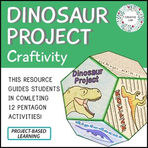 Dinosaur Project Craft Activity - PBL - STEM Project Based Learning // Printable Teaching Resource // No Prep Classroom //