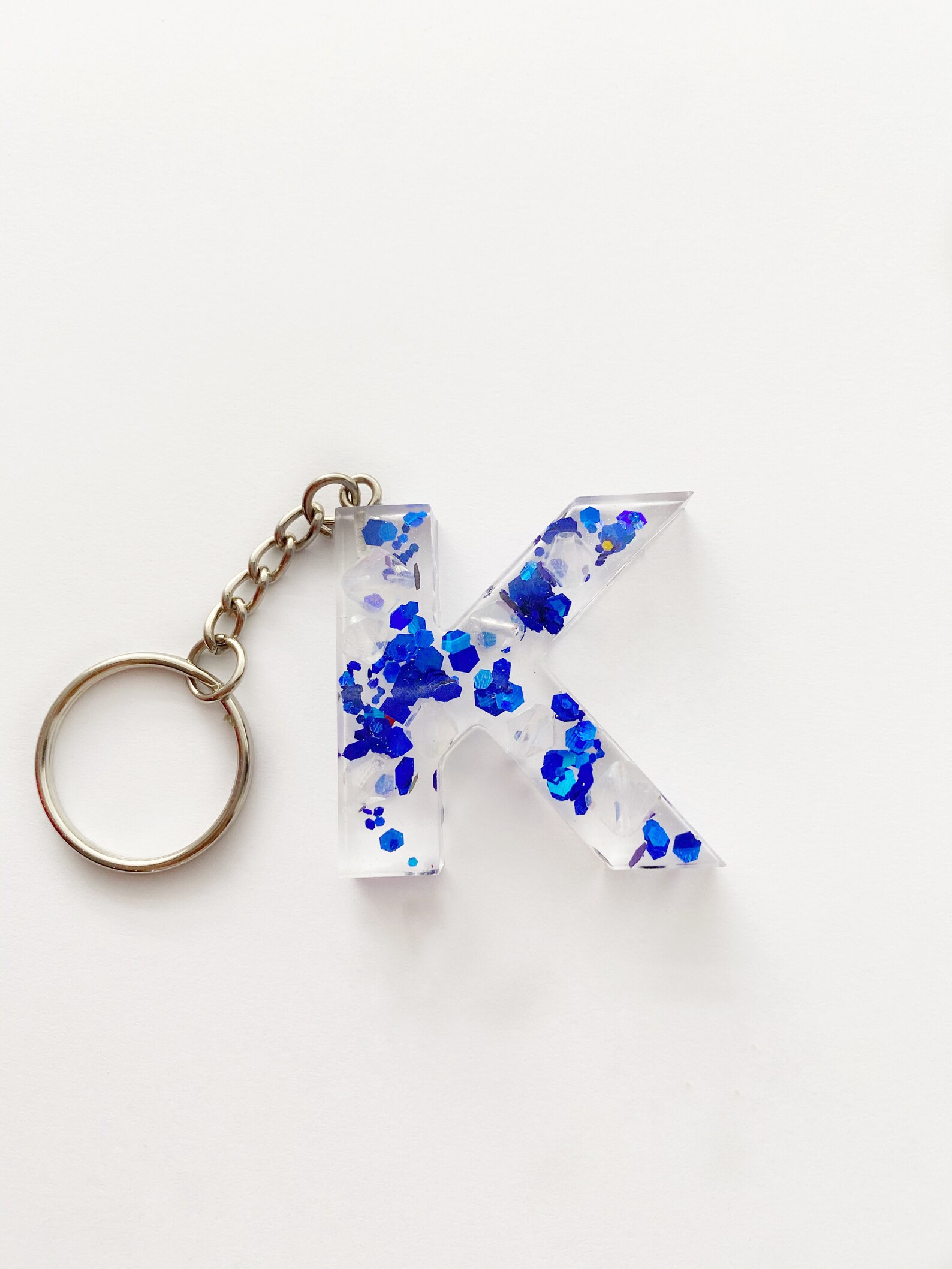 Cute Sparkly Blue Keychain - Etsy