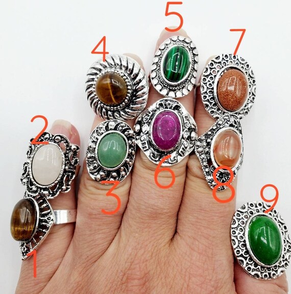 Grandi anelli vintage con pietre preziose alla moda Boho Anelli zingari di grandi dimensioni Regalo per la sua migliore amica regalo per damigella d onore regalo di San Valentino Etsy Italia