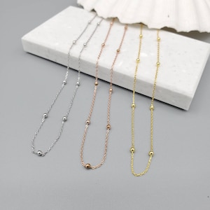 DAINTY CHOKER Layering necklace Rose Gold Chain Sterling silver 925 necklace Minimalist jewelry Gift for teenage girl Best friend gift