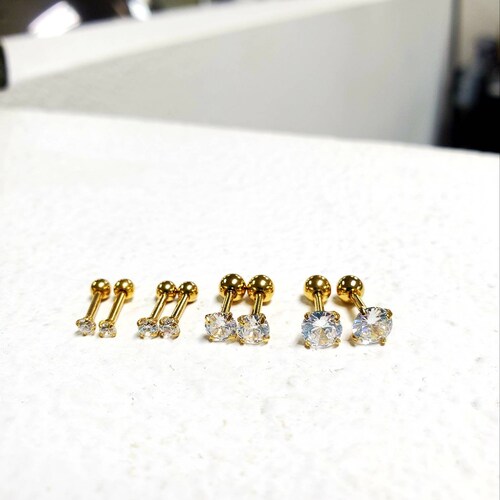 14k GOLD STUDS SCREW Back Tiny Safety Ball Backs Baby Earrings Etsy