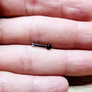 Black stud earrings, tiny screw backs Tragus, stainless Steel hypoallergenic, Cartilage studs Piercing, Mother's day gift