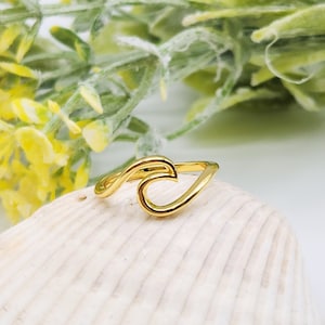 Wave rings, Sterling silver 925 skinny bands, rose gold ocean wave rings, vacation vibe jewelry, gift for her Mother&#39;s day gift