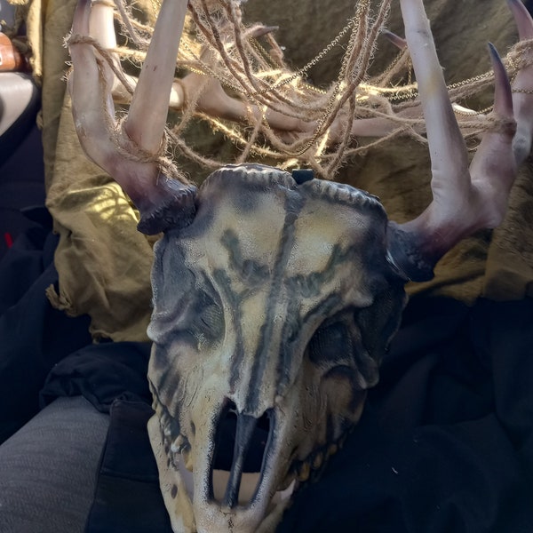 Deer skull mask moving mouth Wendigo