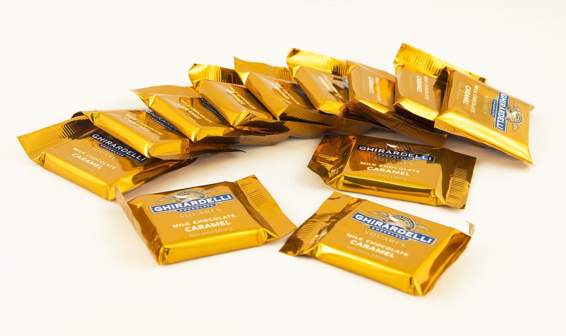 Ghirardelli Bulk Milk Chocolate Caramel Square 1 Pound Pack Etsy