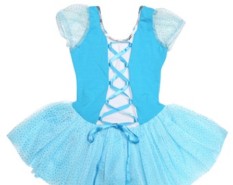 Dirndl Inspired Short Sleeve Dance Costume Dress with Glitter