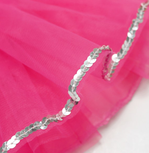 Magenta Dance Costume Leotard Dress with Sequin and M… Gem