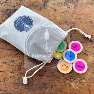 Wooden Sight Word Tokens: 50 Sight Word Learning Activity