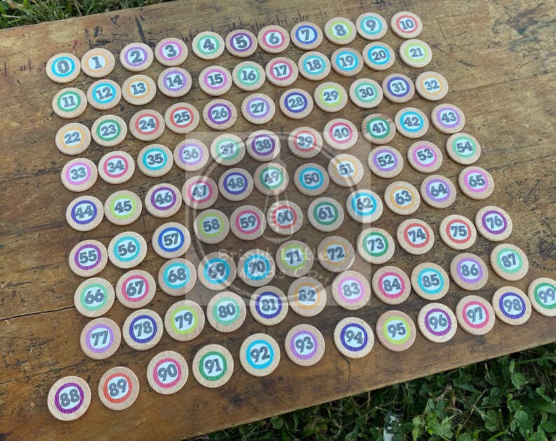 Numbers One Through 99 Number & Counting Wooden Tokens 0-99 Learning Activity - Etsy