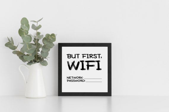 But First WIFI Chic Printable Instant Download Home | Etsy