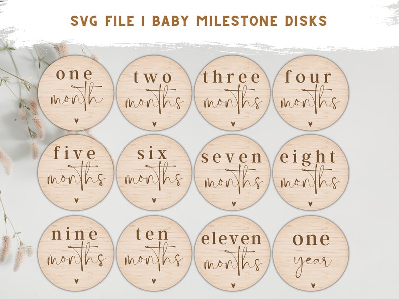 SVG Instant Download | BABY MILESTONE | Glowforge | Laser Cut File - Etsy