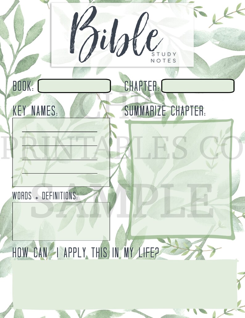 Bible Study Notes Printable Instant Download Bible Verse Etsy Bible Study Notes Printable Instant Download Bible Verse Etsy