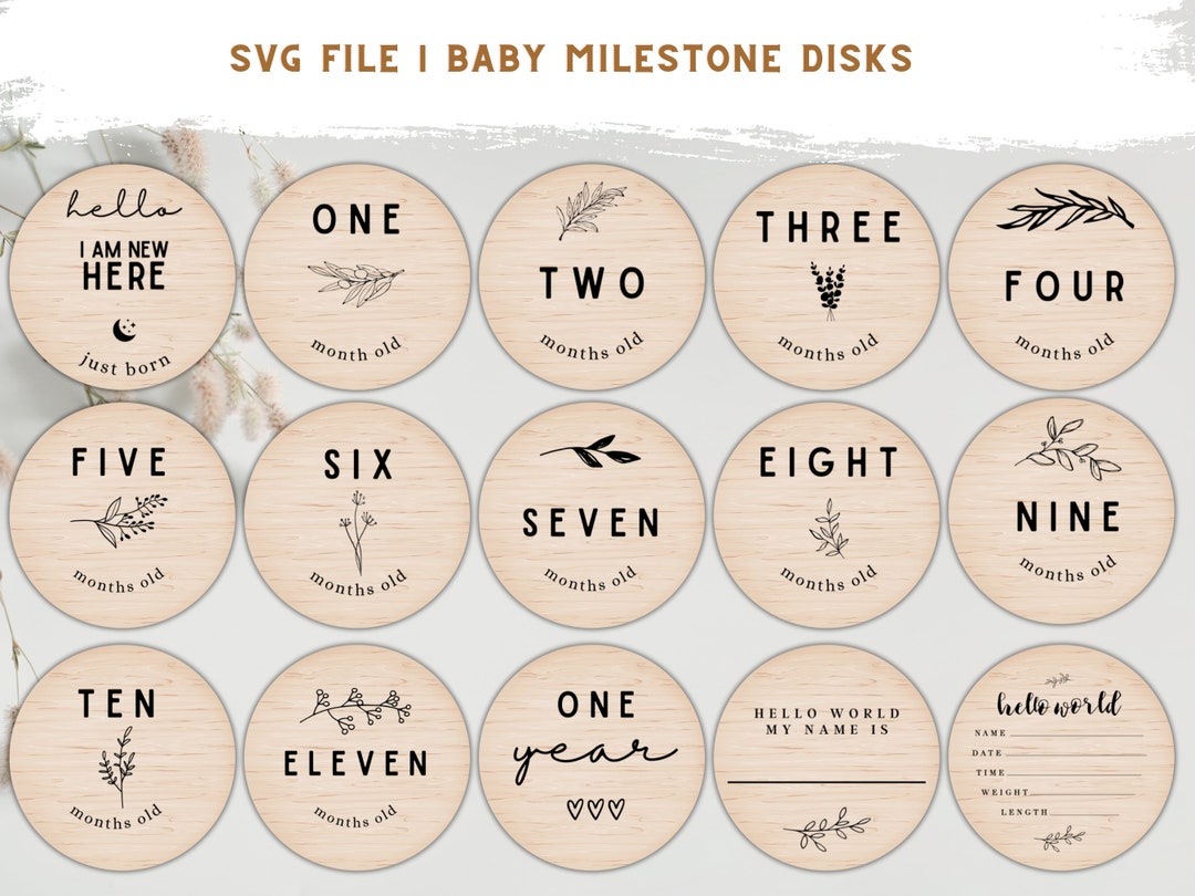 SVG Instant Download | BABY MILESTONE | Glowforge | Laser Cut File - Etsy