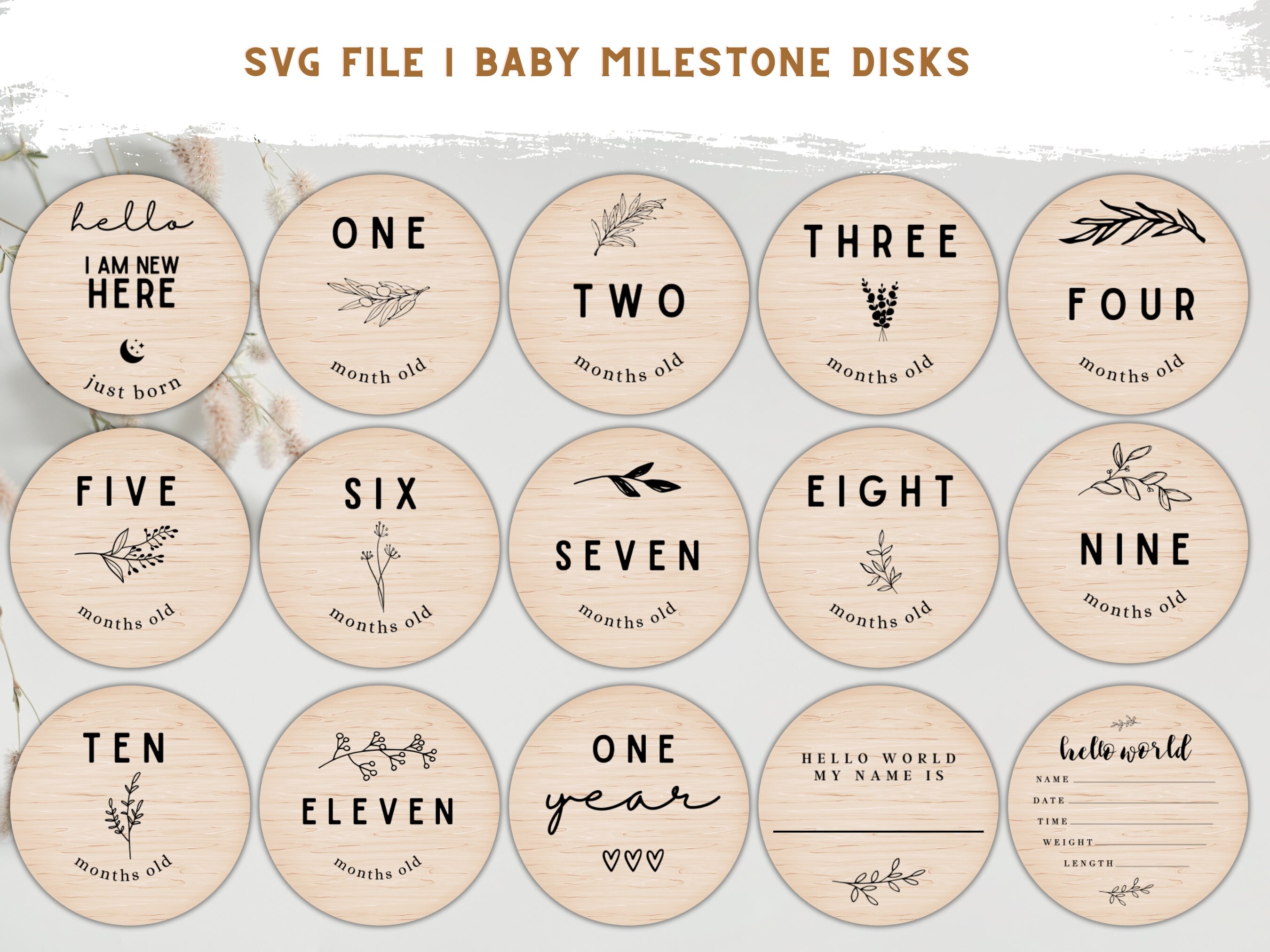 SVG Instant Download | BABY MILESTONE | Glowforge | Laser Cut File - Etsy