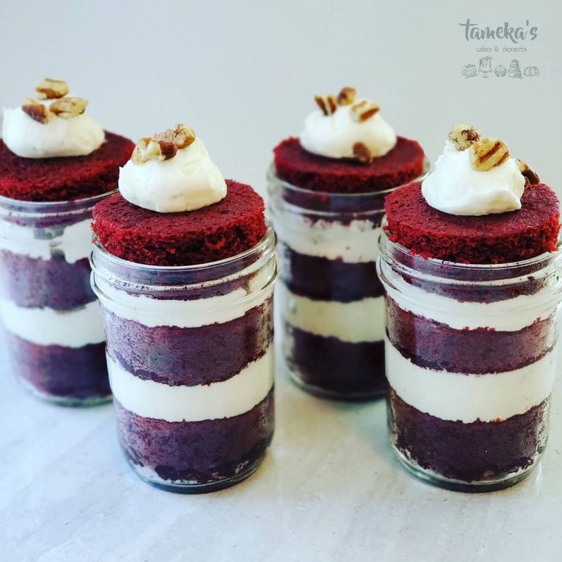 Red Velvet MASON JAR CAKE Etsy