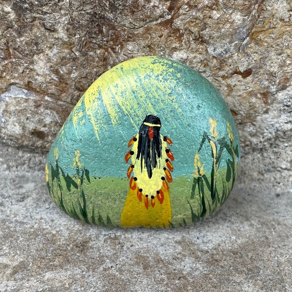 Native American Frau, Corn Maiden, Native American Rock, Indianer Rock, Indianermädchen, Miniaturmalerei