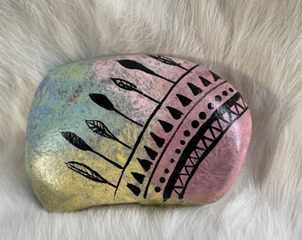 Roca pintada, roca zen, roca de regalo, roca de apoyo, roca de meditación, roca mandala