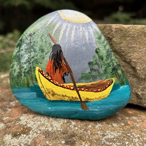 Native American Theme Painted Rock, Painted Rock, Native American ...