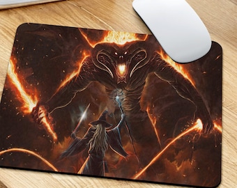 The hobbit Mouse pad Premium LOTR Mouse Pad Gandalf vs balrog Mouse pad Balrog mouse pad Lord of the rings Mouse pad for Gamer
