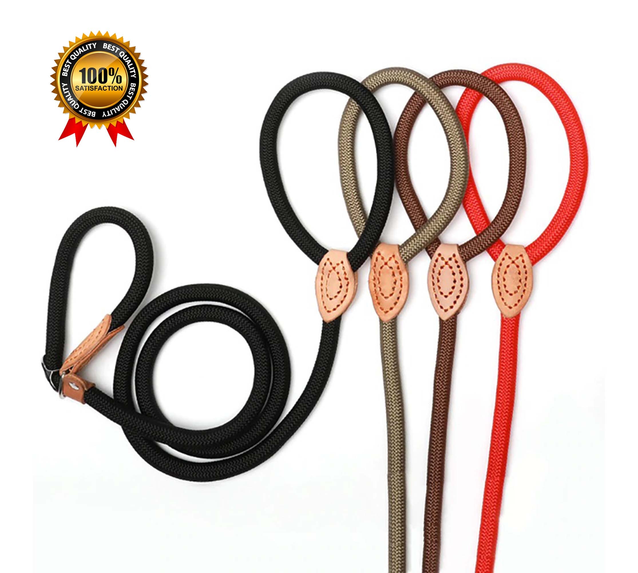 Super strong Nylon Braided Dog Leash With leather at knot Etsy