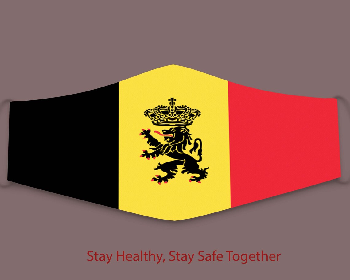 Belgium flag face maskbelgium mascot face mask belgium face Etsy