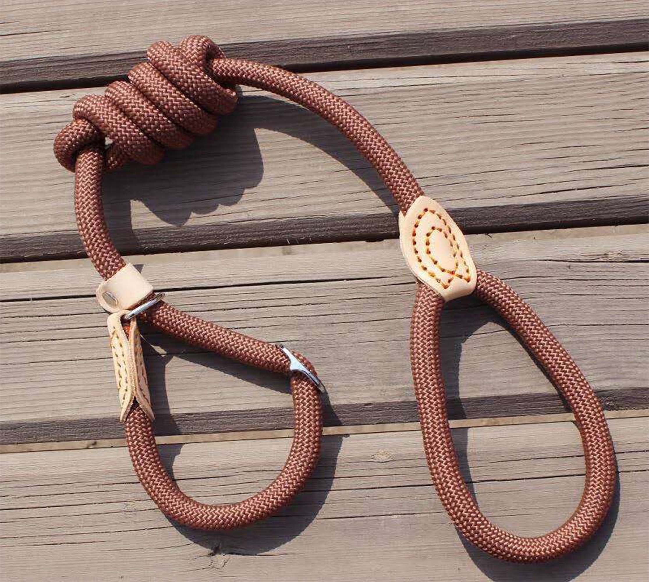 Super strong Nylon Braided Dog Leash With leather at knot Etsy